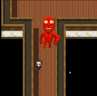 鬼術師の館のゲーム画面「迫りくる追跡者!」