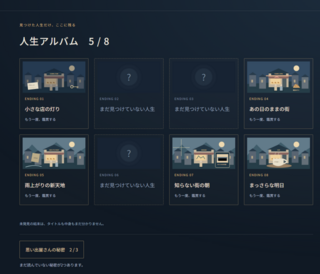 今日を100円で売りますか?のゲーム画面「8つの人生を集めるアルバム」