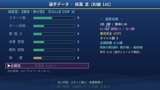 バトルボートレーサー 〜栄光のモンキーターン〜のゲーム画面「6つの能力を育ててSG制覇を目指す」