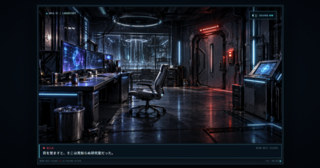 NEON NEET ESCAPEのゲーム画面「閉鎖されたAI研究施設を探索」