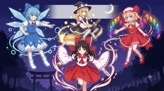 東方シューティングのゲーム画面「初代のタイトルを彩るキービジュアル」