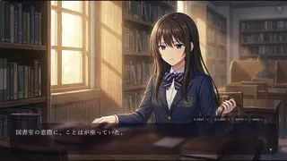 放課後のステラ ~嘘と願いのバウンドリ~のゲーム画面「図書室で出会う、花園ことは」