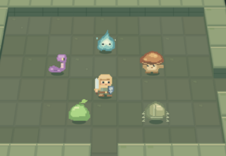 ポコの冒険譚 - 灯の里と火喰いの魔城（体験版）のゲーム画面「一歩ごとに考える、魔物との駆け引き」
