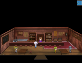 ヴリトラの宝~体験版~のゲーム画面「街の酒場　宝の情報は得られるかな」
