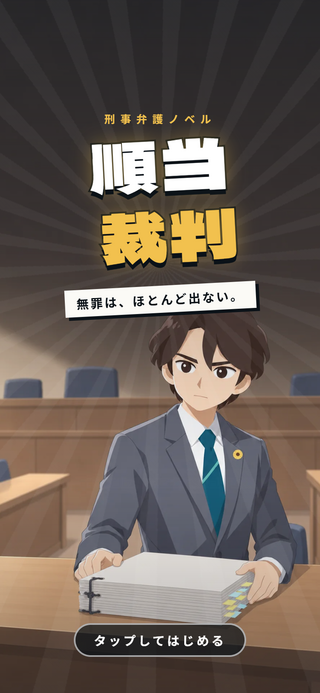順当裁判のゲーム画面「タイトル画面」