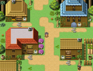 オリビアさんと裏山の薬草のゲーム画面「村」