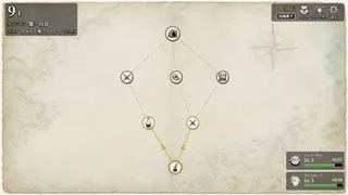 Ink & Lore（インク・アンド・ロア）体験版のゲーム画面「絵本のマップ。どの道を進むか選ぶ」