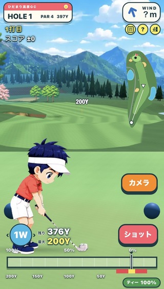 POPPIN'GOLF（ポッピンゴルフ）のゲーム画面「ショット画面」