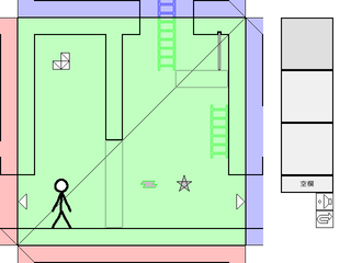 六面体からの脱出のゲーム画面「緑の部屋」