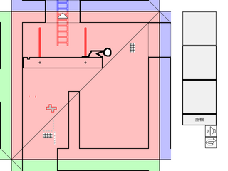 六面体からの脱出のゲーム画面「赤の部屋」
